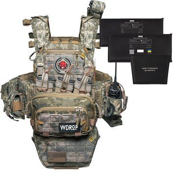 Plate Carrier "Ghost Performance V2" with quick-release system + 9 pouches, with NIJ Level I ballistic protection