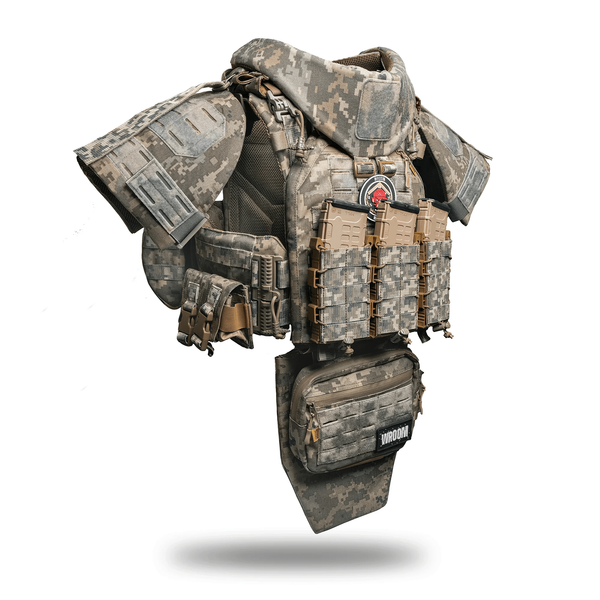 Neptun GEN4 V5 Pixel Body Armor with Level 1 Ballistic Protection, Quick-Release System + 9 Pouches