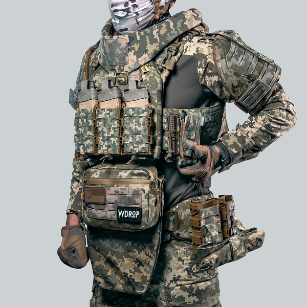 Neptun GEN4 V5 Pixel Body Armor with Level 1 Ballistic Protection, Quick-Release System + 9 Pouches