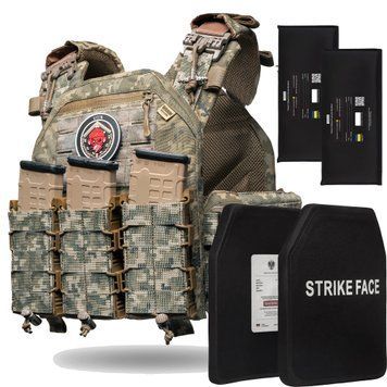Body Armor Vest Neptun Gen4 V1, Class 6 with Class 1 ballistic protection, + 3 magazine pouches, Pixel color