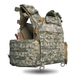 "Ghost Performance V1 Plus" body armor with quick-release system + 3 magazine pouches, with Class 2 ballistic protection, Pixel color