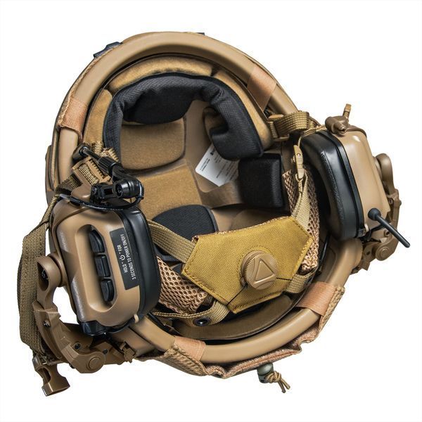 Комплект Шолом FAST PRO 3.0 NIJ IIIA з підвіскою Team Wendy, Навушниками Earmor M32 PLUS, колір Койот, кавер Піксель 2224-323M фото