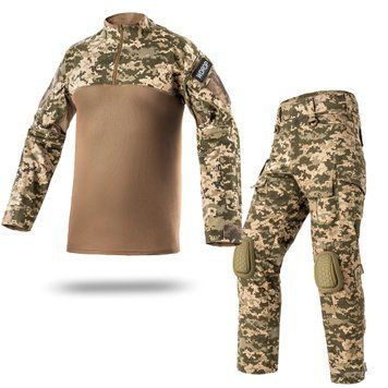 BattleSkin Regular uniform set: Ubacs and tactical pants with kneepads, Color: Pixel, Size: S