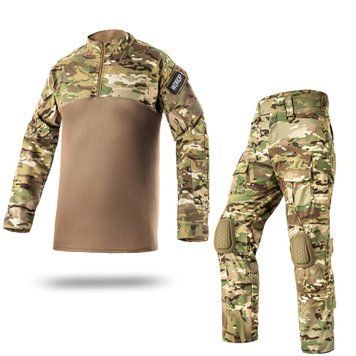 BattleSkin Regular Ubacs uniform set and tactical pants with kneepads, Multicam color, size S