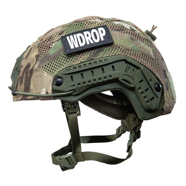 Шолом (каска) FAST PRO NIJ IIIa з підвіскою Team Wendy, колір Оливковий, кавер Мультикам, розмір М 32442M фото