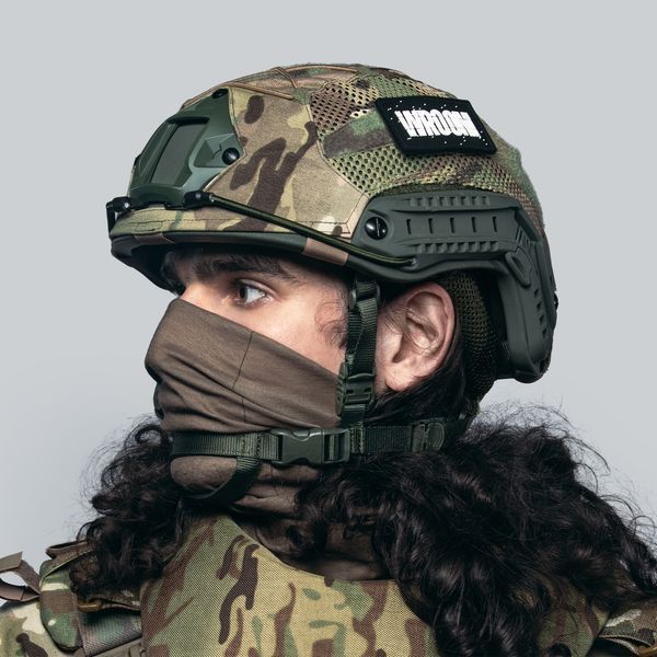 Шолом (каска) FAST PRO NIJ IIIa з підвіскою Team Wendy, колір Оливковий, кавер Мультикам, розмір М 32442M фото