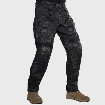 Тактичні штани UATAC Gen 5.6 Black Multicam з наколінниками, розмір S 414250S фото