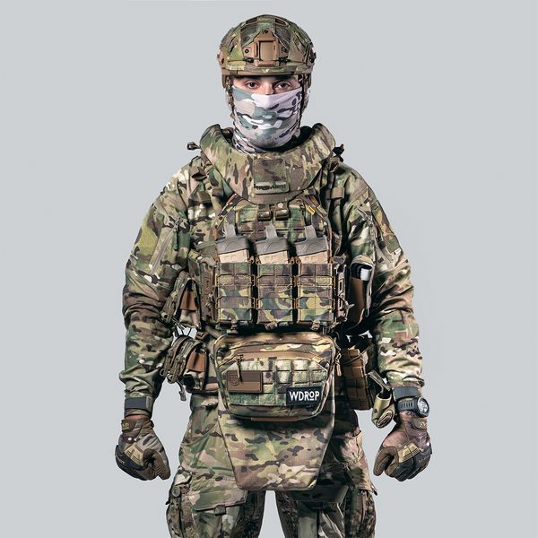 Level 6 Body Armor "Ghost Gen4 V4 Plus" with Quick-Release System + 9 Pouches, Level 2 Ballistic Protection, Multicam Camo Color