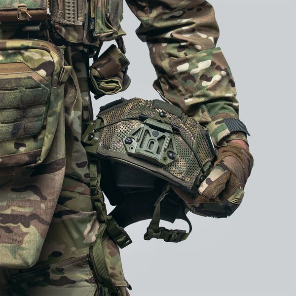 Кевларовий балістичний шолом Sestan-Busch Helmet BK-ACH-HC з системою Boa, колір Оливковий, кавер Мультикам, розмір М 22218M фото