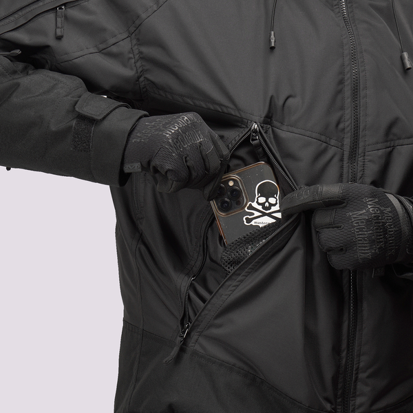 Tactical Winter Jacket UATAC Black Brookwood Membrane Climashield Apex, Size XL