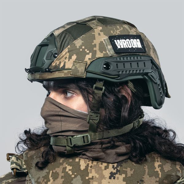 Шлем (каска) FAST NIJ IIIa с подвеской Team Wendy, цвет Оливковый, кавер Пиксель, размер М 2222M фото