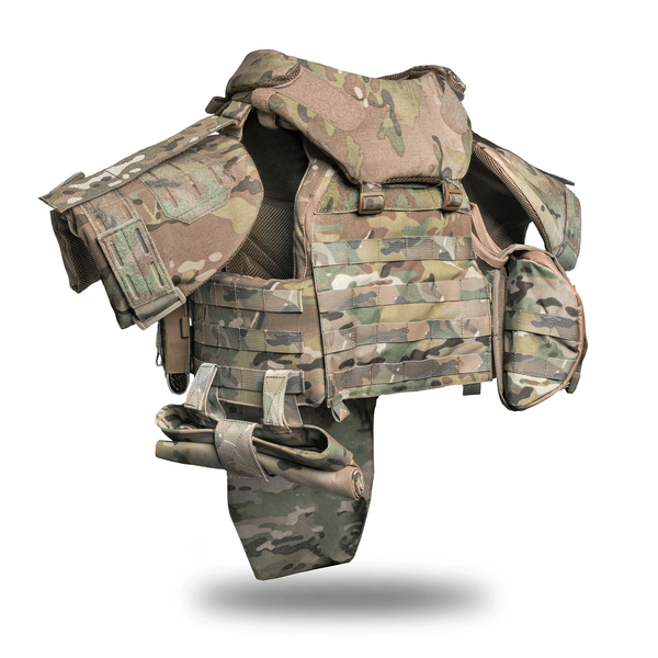 Neptun GEN4 V5 Multicam Body Armor with Level 1 Ballistic Protection, Quick-Release System + 9 Pouches