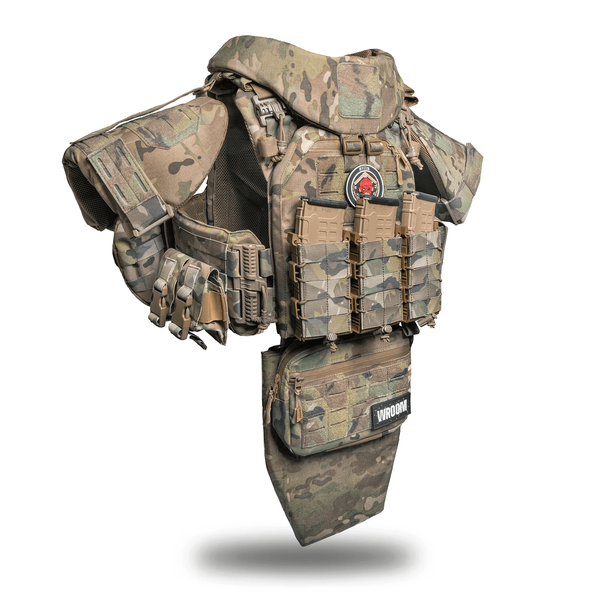 Neptun GEN4 V5 Multicam Body Armor with Level 1 Ballistic Protection, Quick-Release System + 9 Pouches