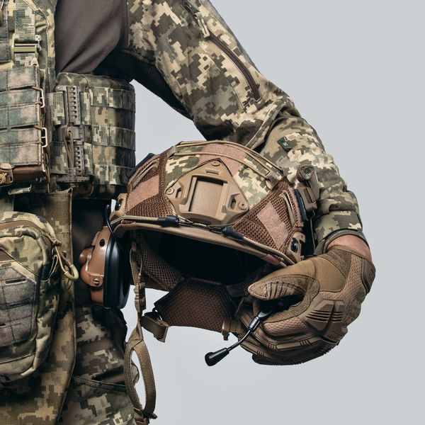 FAST NIJ IIIA Helmet with Team Wendy Suspension and Earmor M32 Headphones and Flashlight