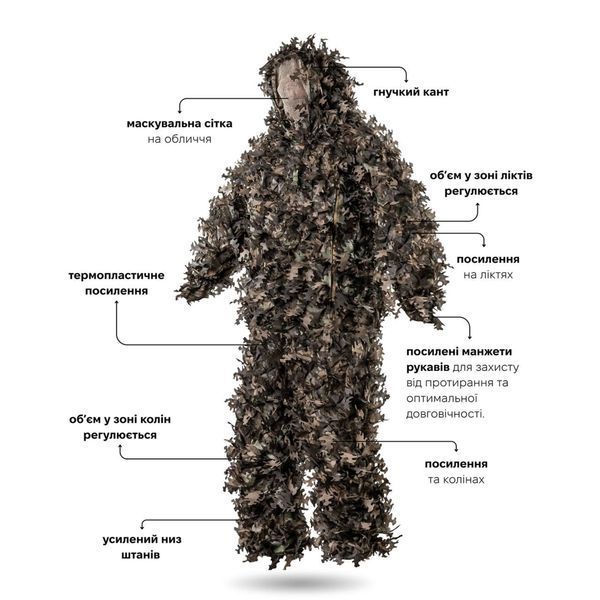 Маскувальний костюм Ghillie Suit Gen 8.0 PRO+, колір Зимова земля 06Gh1347WE фото