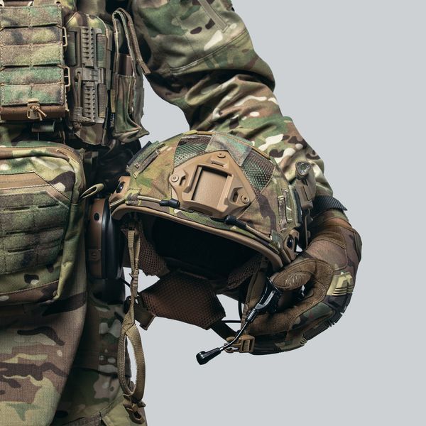 FAST NIJ IIIA Helmet with Team Wendy Suspension and Earmor M32 Headphones and Flashlight