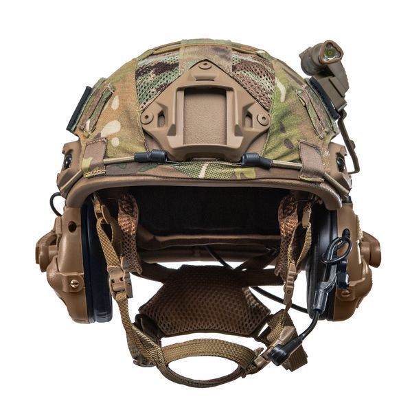 FAST NIJ IIIA Helmet with Team Wendy Suspension and Earmor M32 Headphones and Flashlight