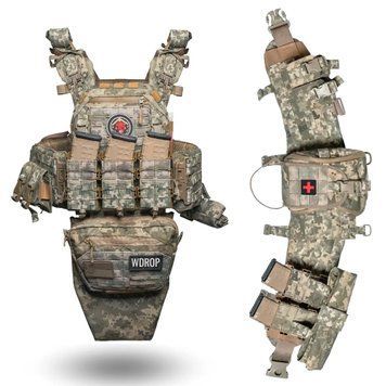 Комплект бронежилет 6 класу Ghost Gen3 V3+ з РПС з балістичним захистом 2 класу, колір піксель 402194-2193 фото