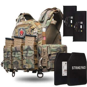 Бронежилет 6 класу Ghost Gen4 V1 Plus з бал. захистом 2 клас, керамічними плитами Armour Solutions, + 3 підсумки під магазини, колір Мультикам t07051450002 фото